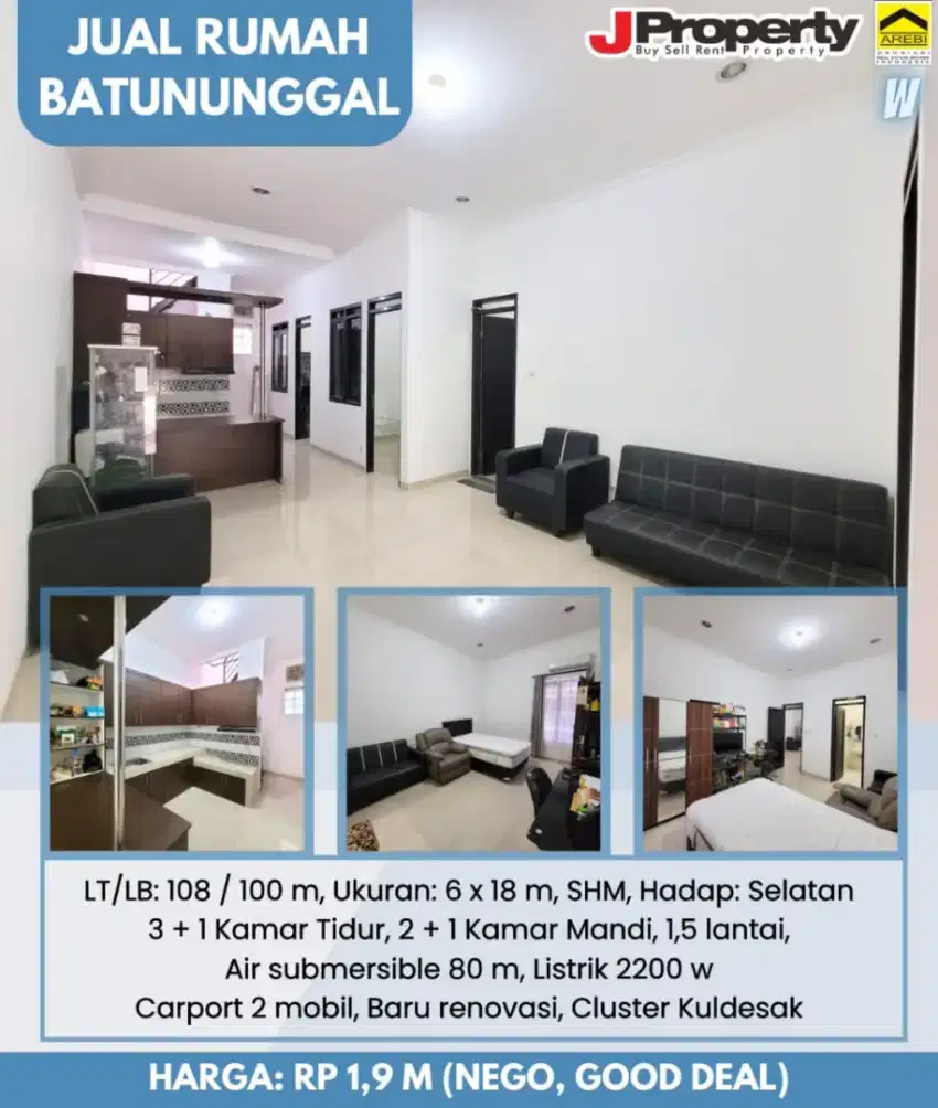 JUAL MURAH BARU RENOVASI TUMAH BATUN HANYA 1 M AN SAJA