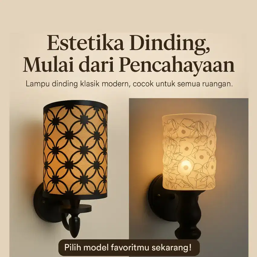 Lampu dinding atau Wall lamp minimalis modern