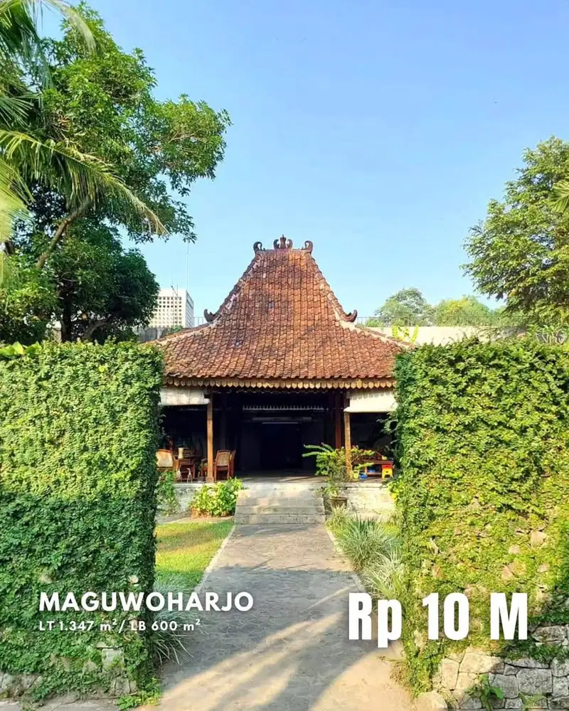 Dijual Rumah Estetik Natural dengan Joglo dan Kolam Renang di Maguwo