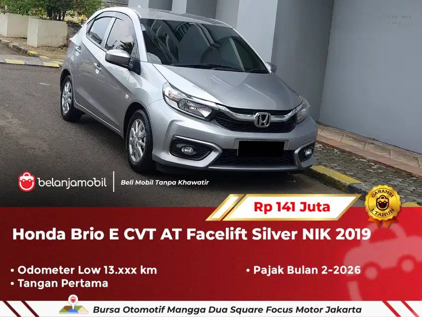 [ LOW KM ] Honda Brio E CVT AT Facelift Silver NIK 2019/2020