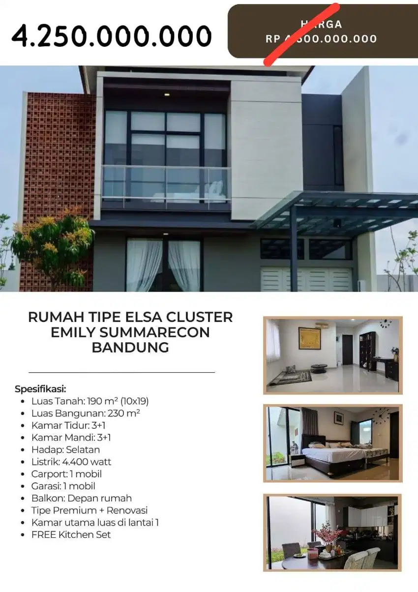Dijual Rumah Lux Minimalis Emily Summarecon Bandung