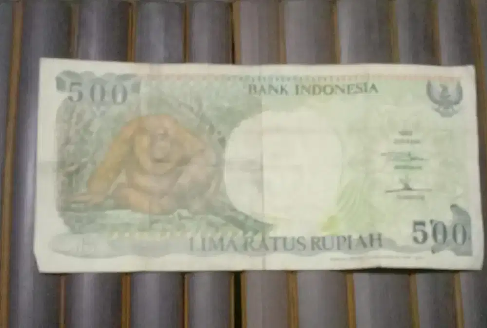 Uang Kuno Kertas Rp. 500 Rupiah Gambar Monyet