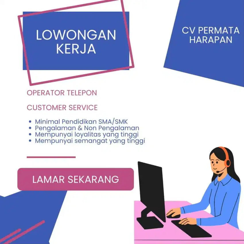 Lowongan pekerjaan sedang dibutuhkan