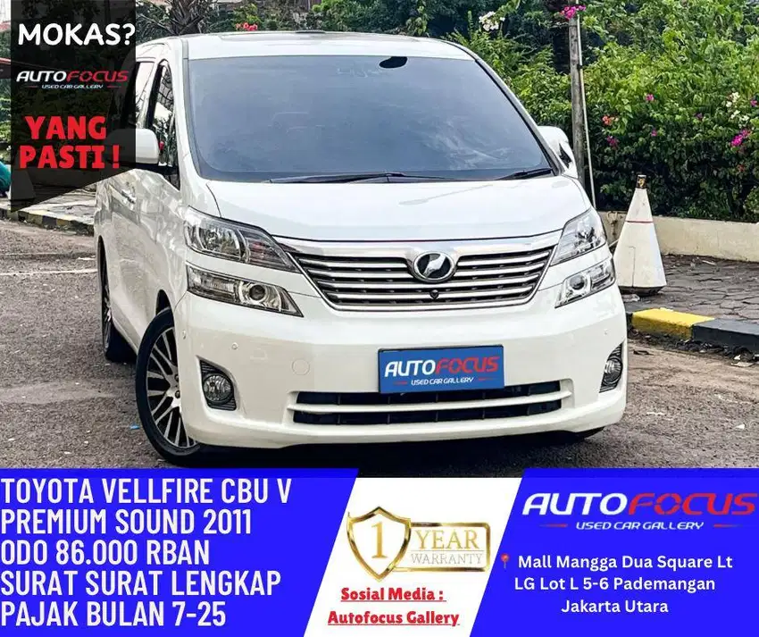 LOW KM | Toyota Vellfire 2.4 V AT CBU Fullspec Premium sound nik 2011