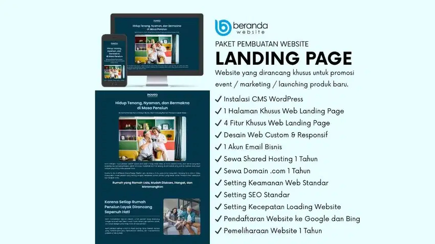 Buat Website Landing Page Cuma 999ribu Terima Jadi + Hosting & Domain