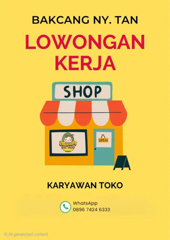 DIBUTUHKAN SEGERA KARYAWAN TOKO