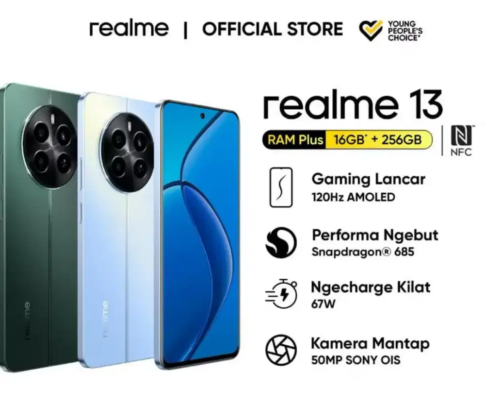 Realme 13 4G 8/128 - 8/256 Green Blue NEW CUCI GUDANG Grs Resmi