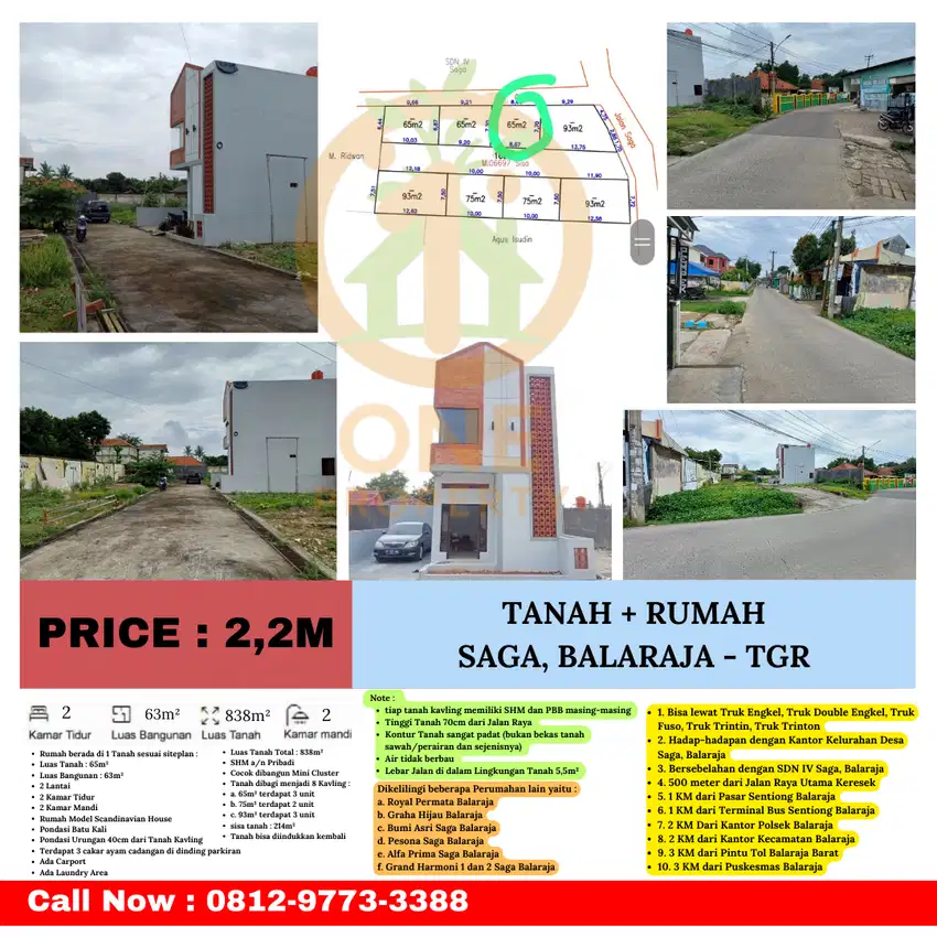 Tanah + 1 Bangunan Rumah di Saga, Balaraja - Tangerang