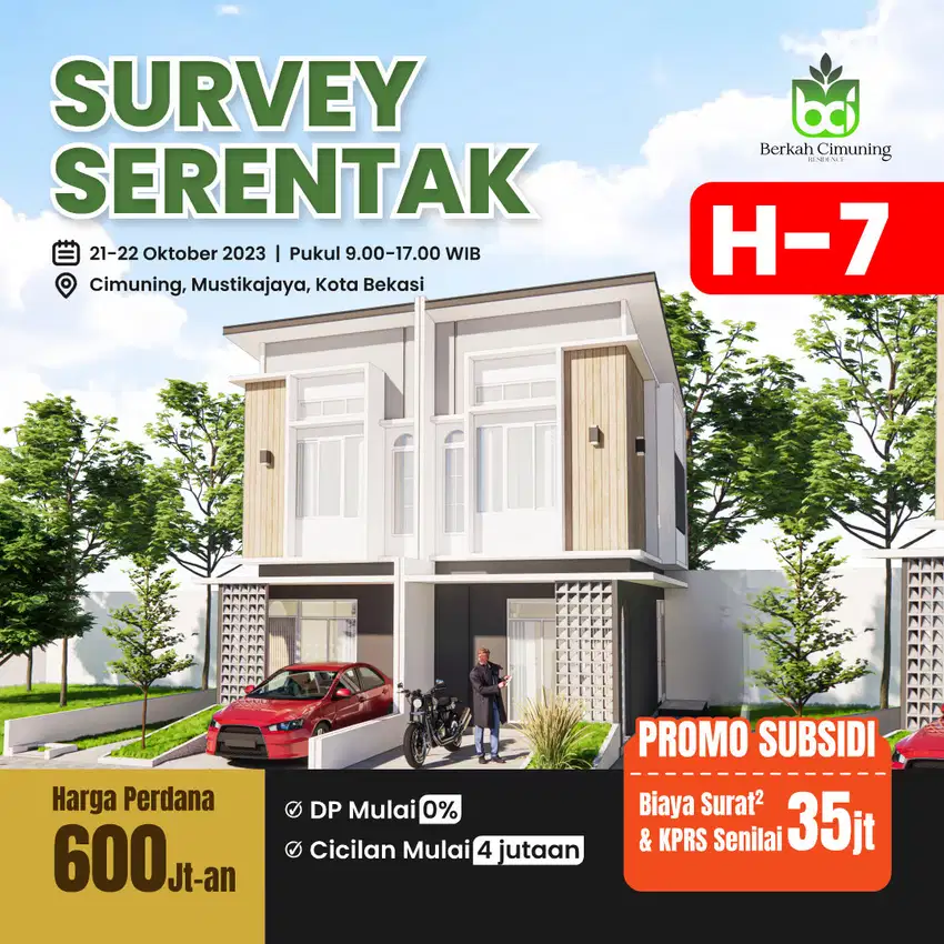 Rumah Dijual Murah 2 Lantai 400 Jutaan Dekat Tol Grand Wisata Bekasi