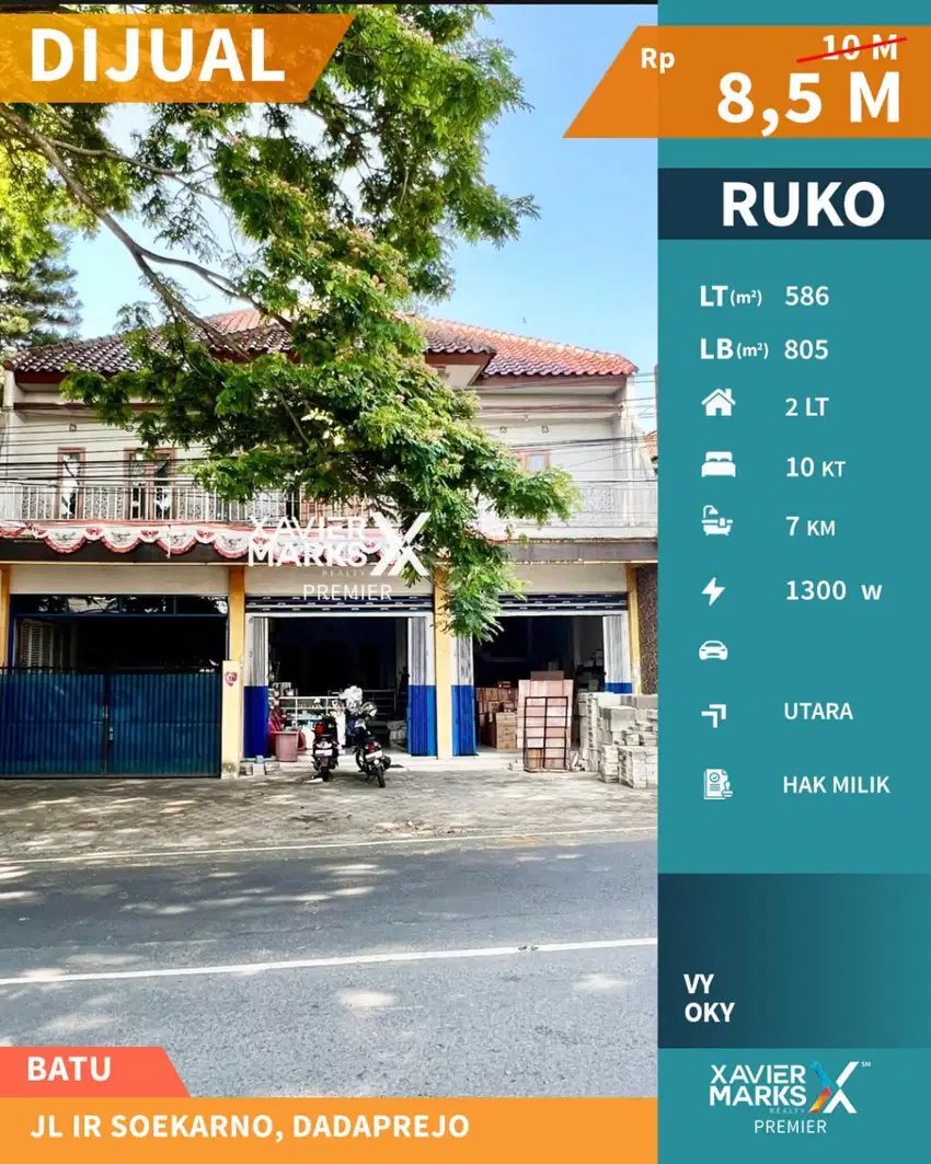 e050 Ruko dan Rumah Luas Siap Huni di Nol Jalan Raya Kota Batu