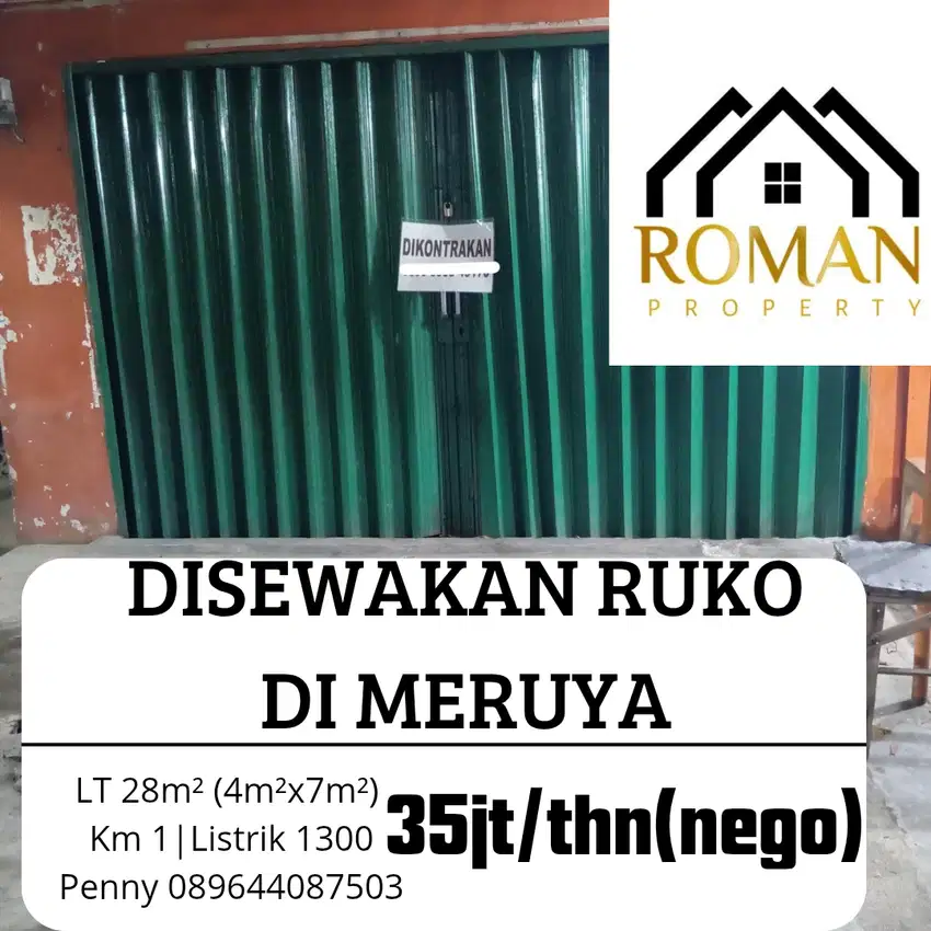 DISEWAKAN RUKO DI MERUYA COCOK UTK BUKA USAHA