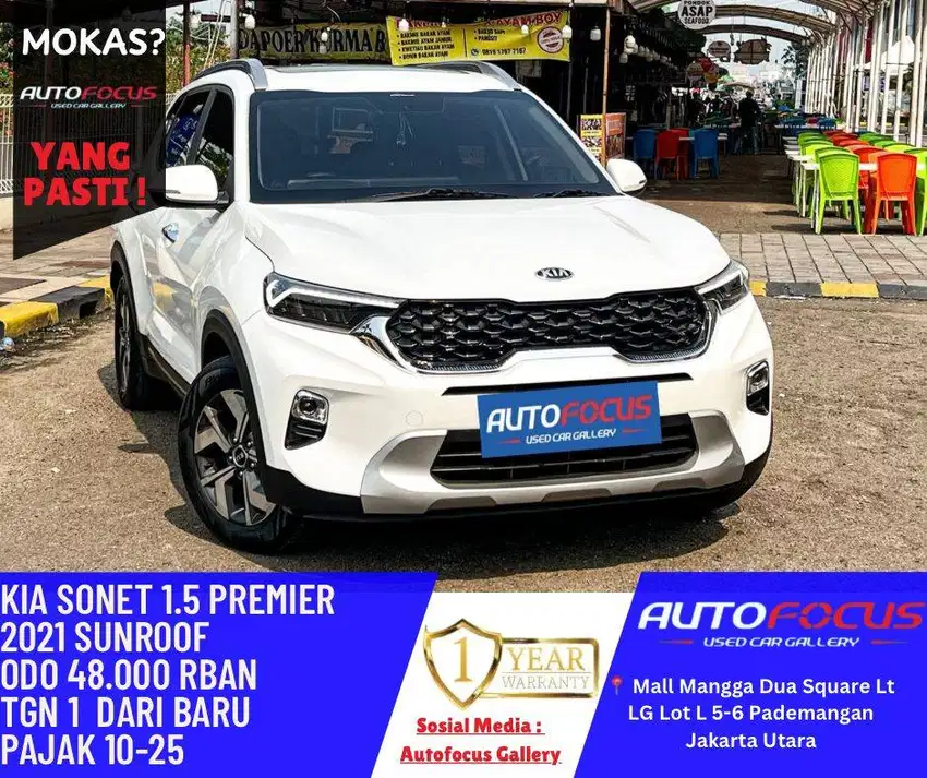Kia Sonet 1.5 AT Premier 5 seater AT putih 2021 Sunroof
