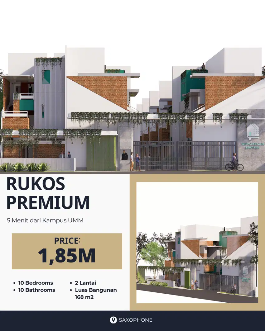 rukost strategis 2 lantai kota malang
