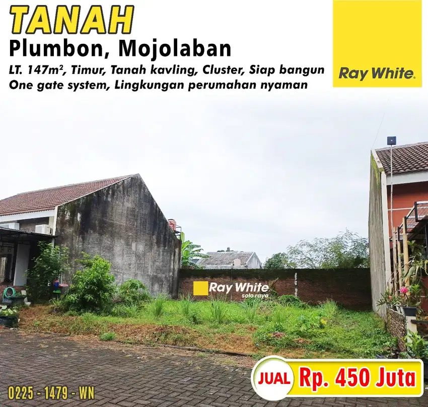 Dijual Tanah Kavling Siap Bangun Cluster Di Mojolaban Sukoharjo