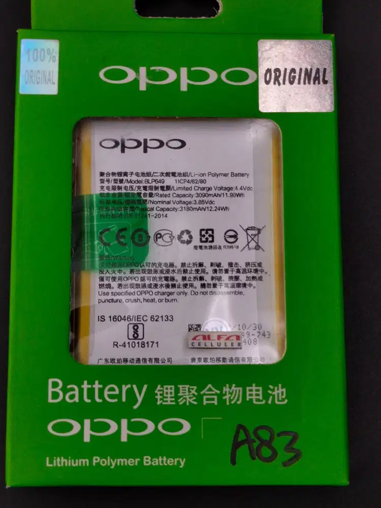 Baterai OPPO A9 / Baterai OPPO A5 2020 BLP727 Baterai OPPO A83 BLP649