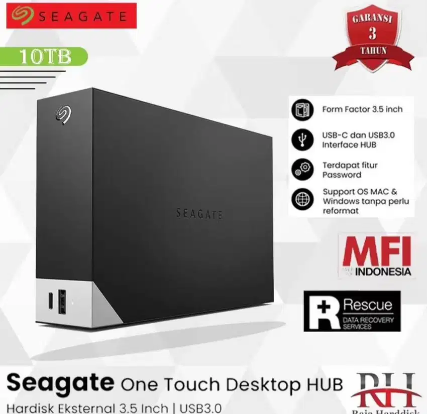 Seagate One Touch Desktop Hub Eksternal 10 TB USB 3.0