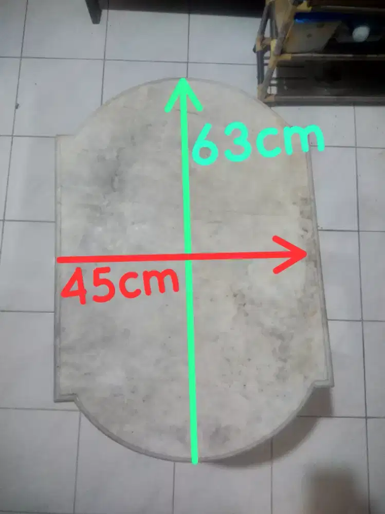 Meja Kuno Jati Marmer