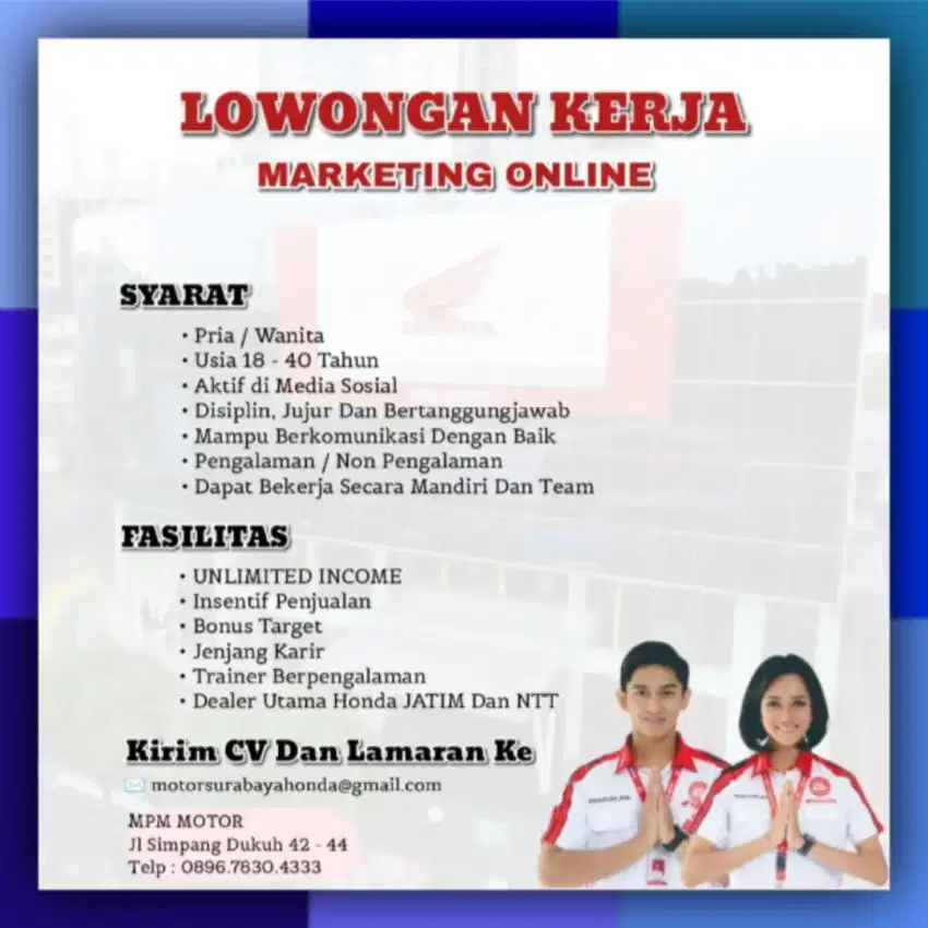Lowongan Kerja Marketing Honda