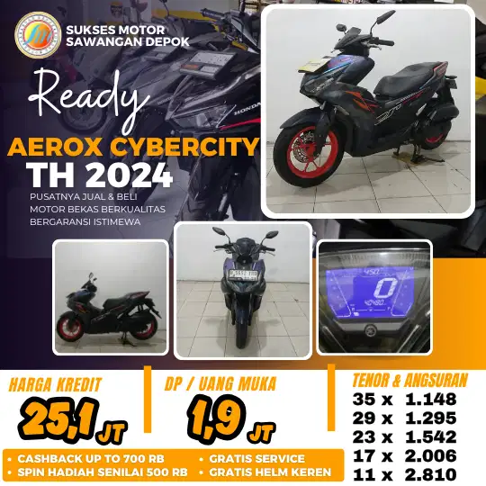 BISA CASH KREDIT YAMAHA AEROX CYBERCITY TH 2024 MULUS BERGARANSI