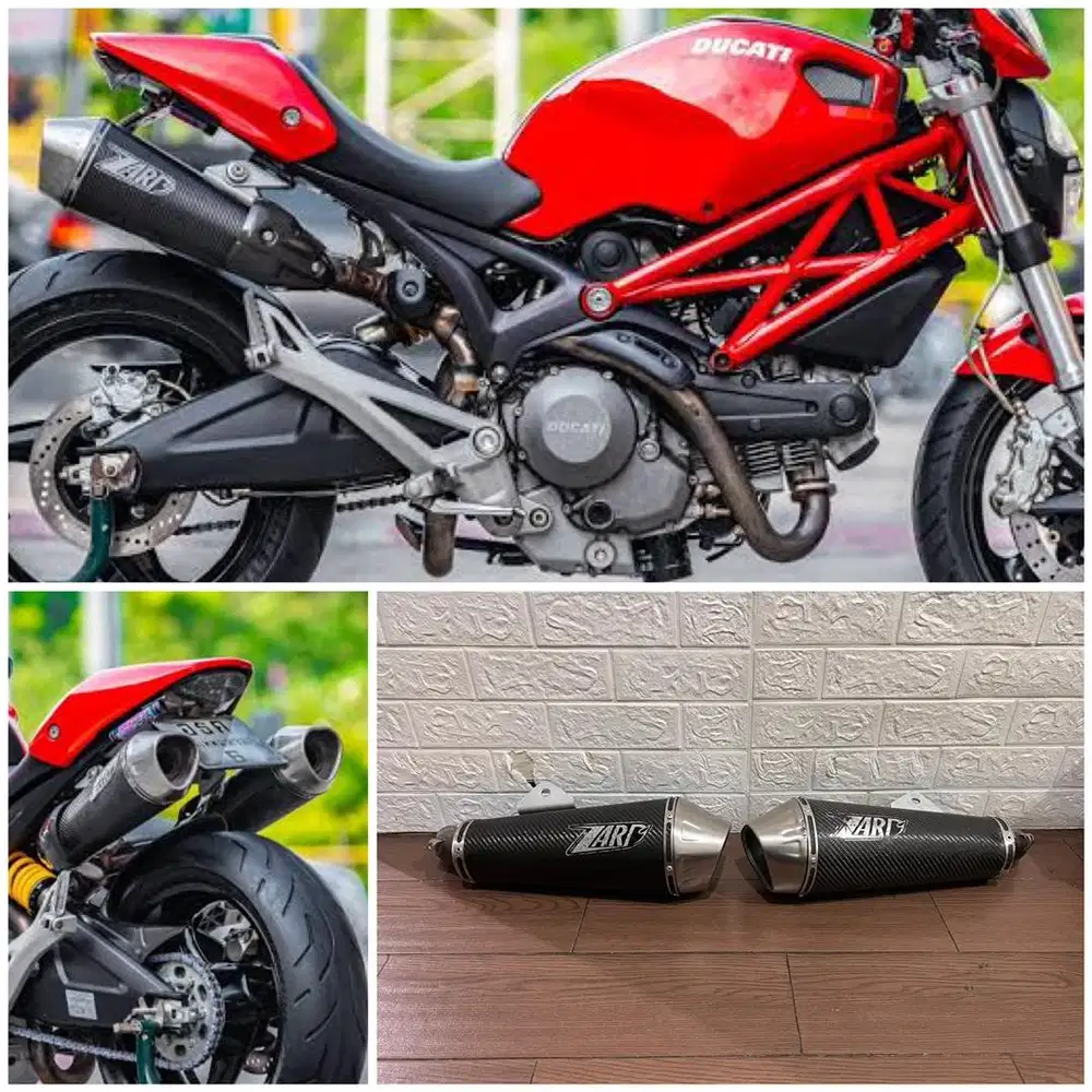 knalpot zard carbon nt termignoni dual 696 695 ducati monster 795 796