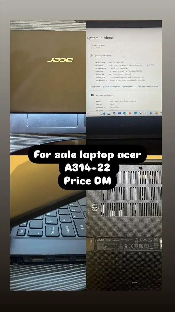 Laptop acer a314-22