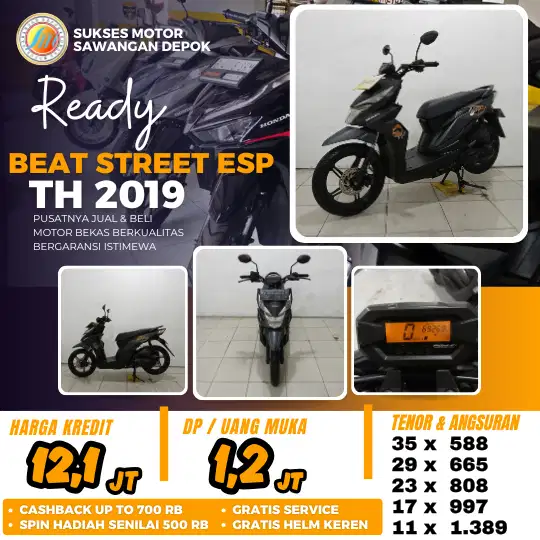 HONDA BEAT STREET ESP TH 2019 UNIT MULUS BISA CASH KREDIT BERGARANSI