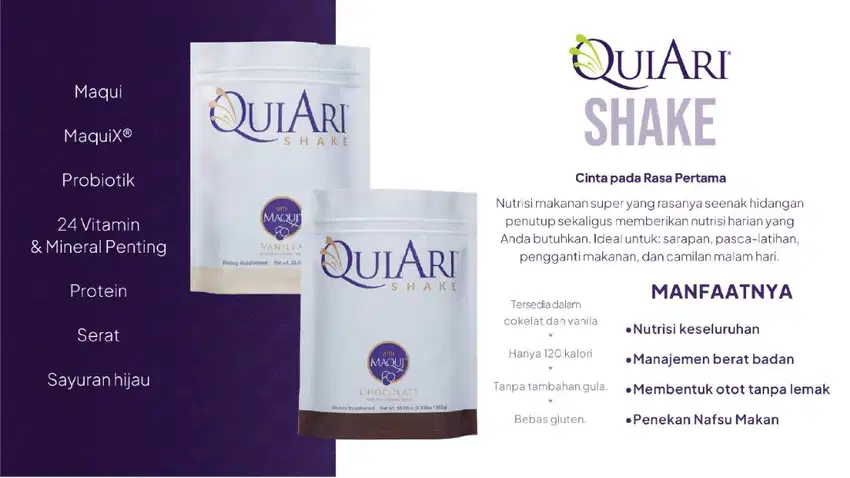 QUIARI SHAKE VANILLA BULK BAG @952gram ( 28 DAYS )