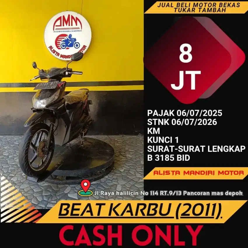 HONDA BEAT KARBU 2011, B DKI PAJAK MEPET. CASH ONLY..