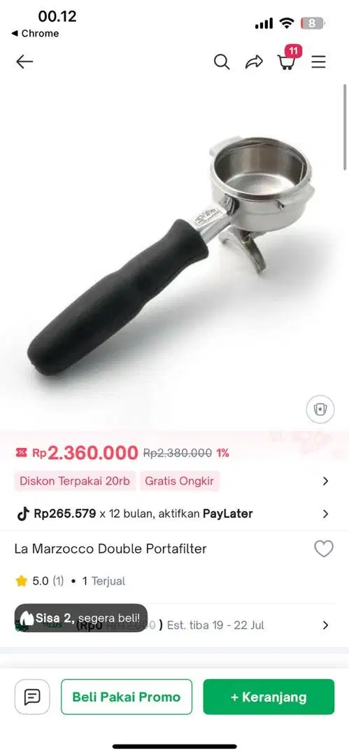portafilter double dri baru blm dipake