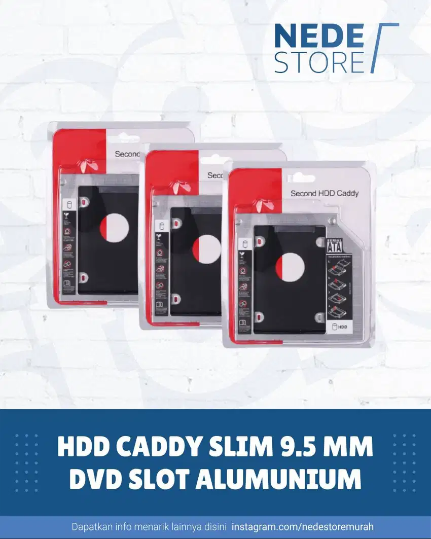 HDD Caddy Tipis 9.5 MM/Tebal 12.7MM Berkualitas Harga Terjangkau