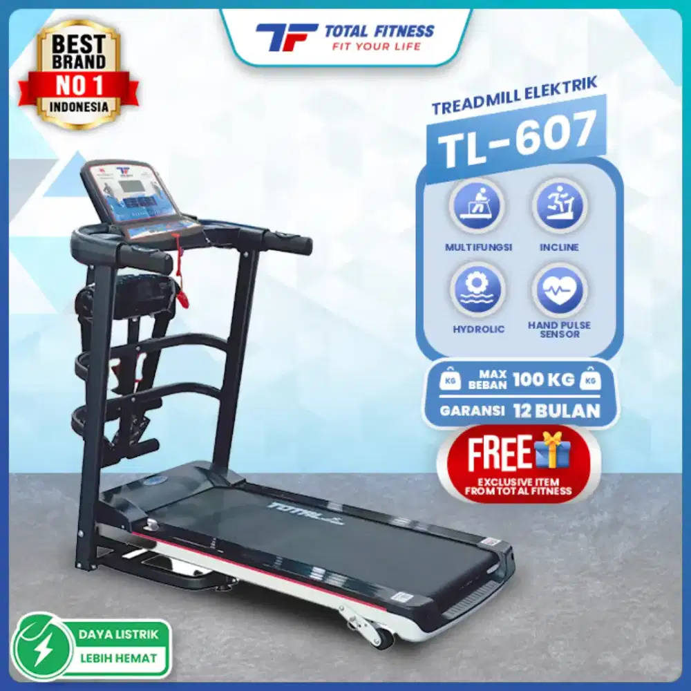 Treadmill Elektrik TL 607 alat fitnes electric home tredmill