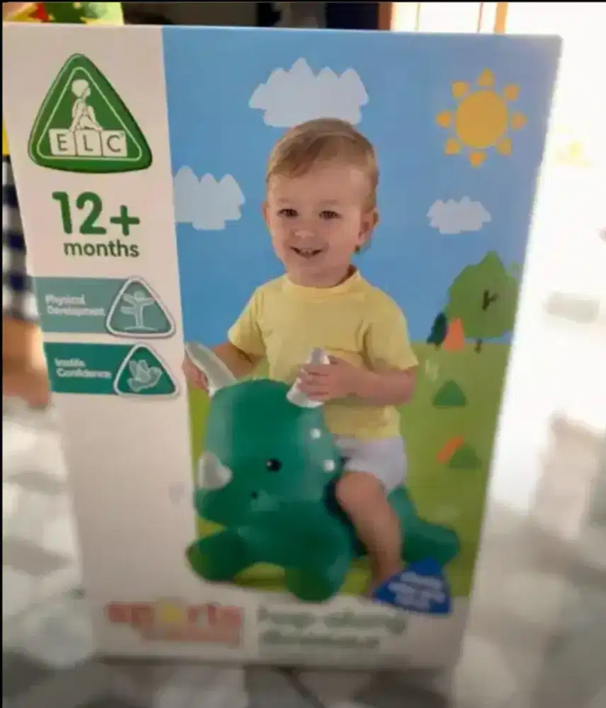 ELC Hop along dinosaurus,mainan Karet bisa dinaikin anak2,bisa lompat