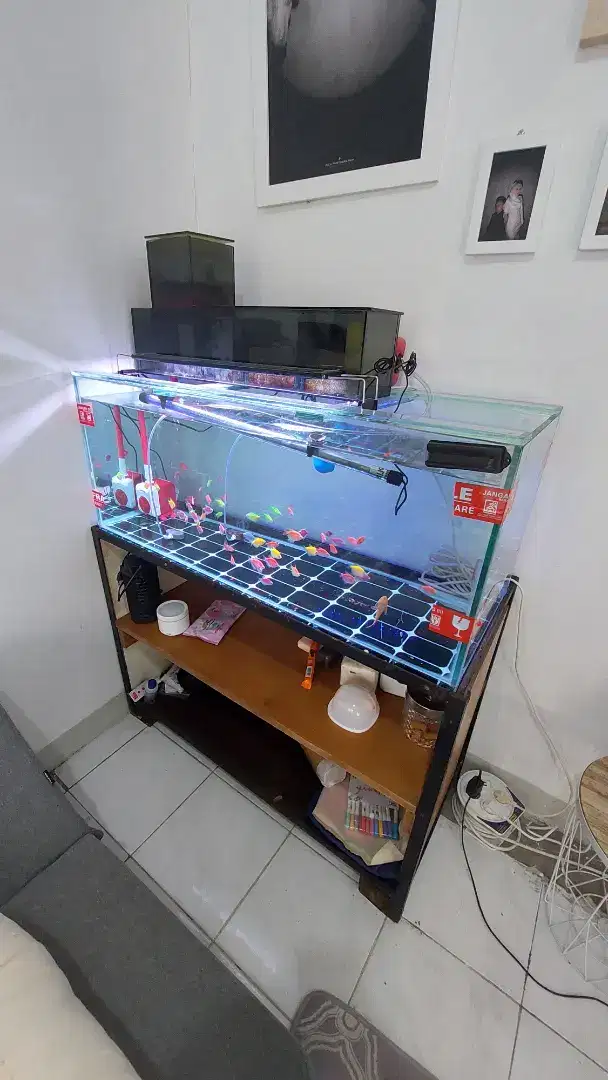 Jual Cepat BU Aquarium Fullset 100x40x40 tebal 5mm