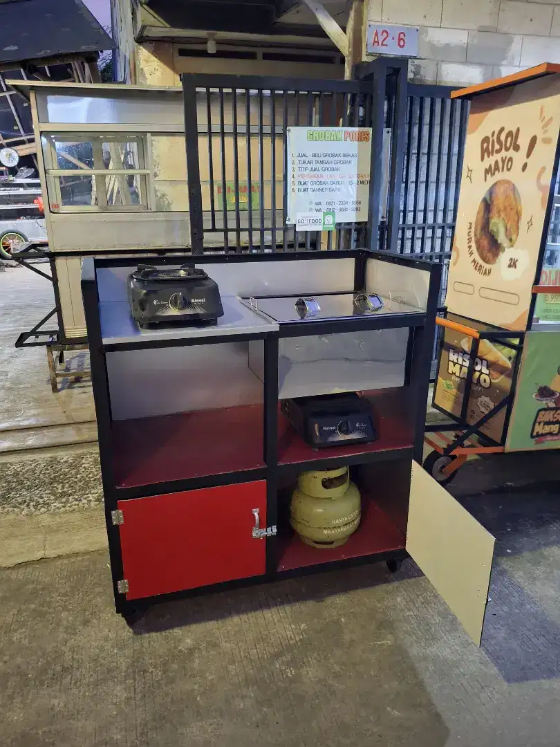 grobak - meja masak warteg - warkop indomie- kopi- gorengan-DLL