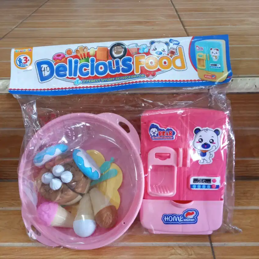 Mainan anak delicious food set kulkas