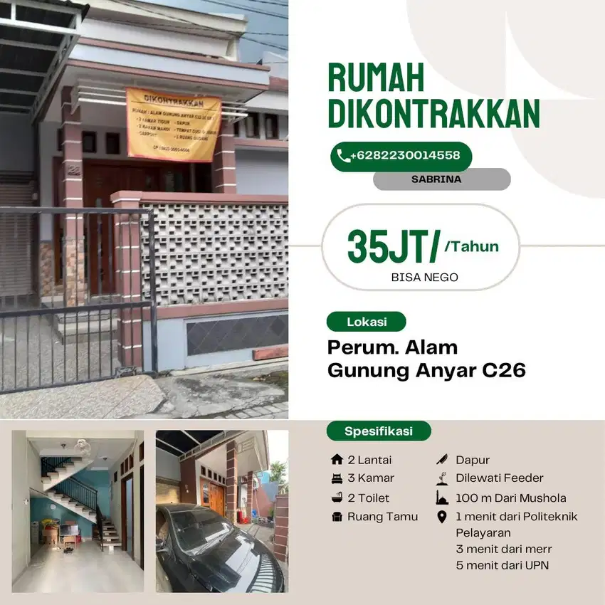 DISEWAKAN RUMAH BARU RENOV