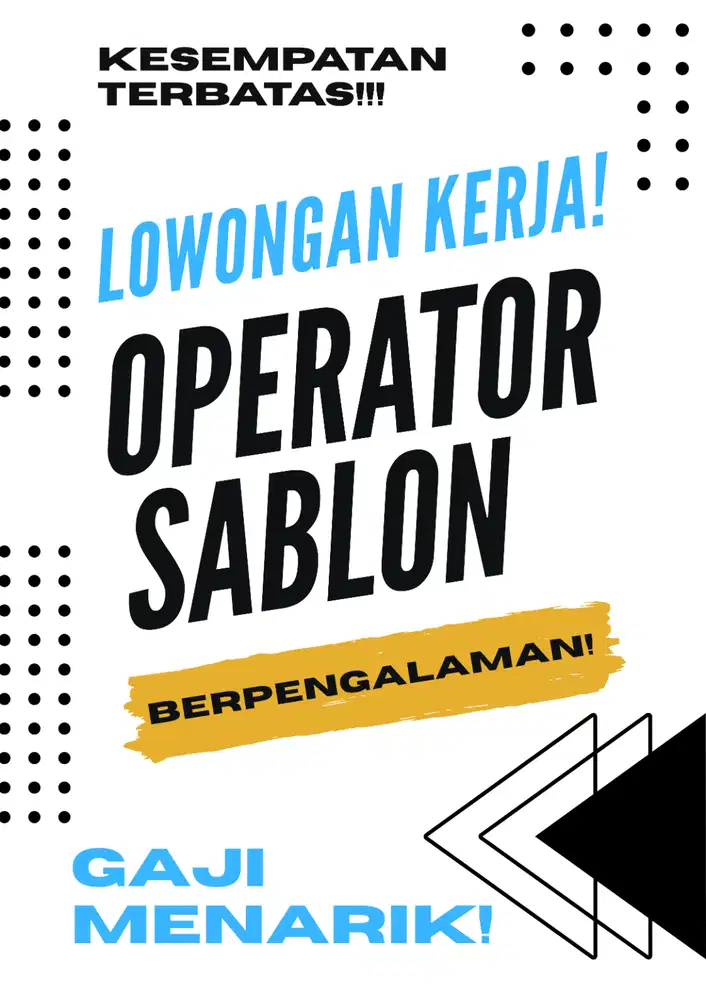 Dibutuhkan Operator Sablon Berpengalaman, Gaji Menarik, Langsung Masuk