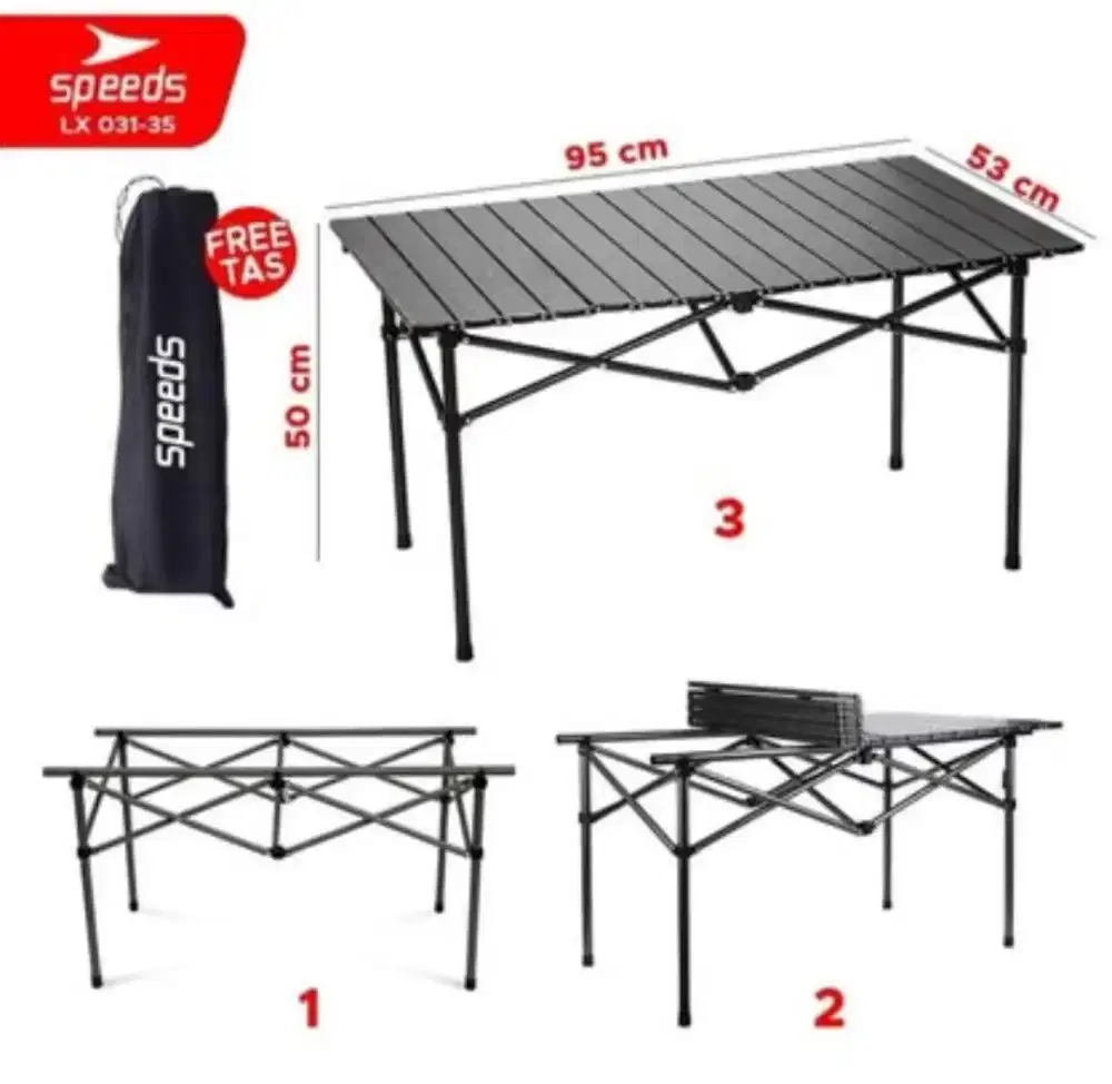 Meja Lipat Besi Besar Outdoor Speeds 031-35