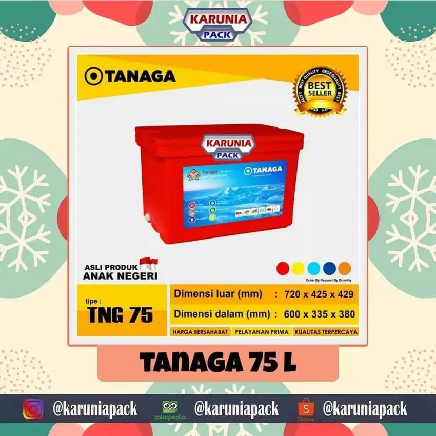 Coolbox / Cooler Box / Box Pendingin Tanaga 75 Liter (ICE/IKAN/DAGING)