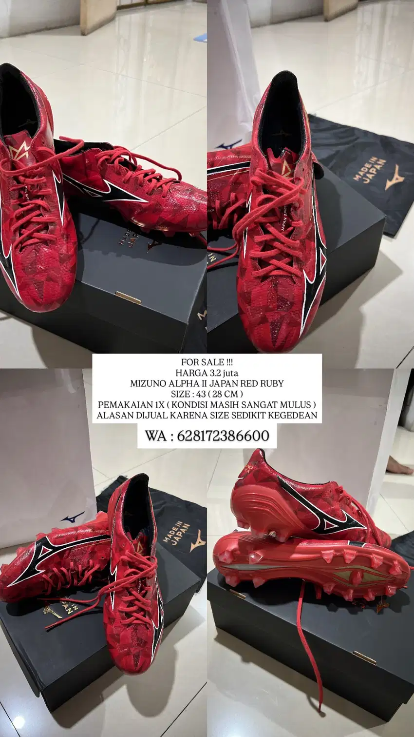 Mizuno alpha ii Japan Red Ruby