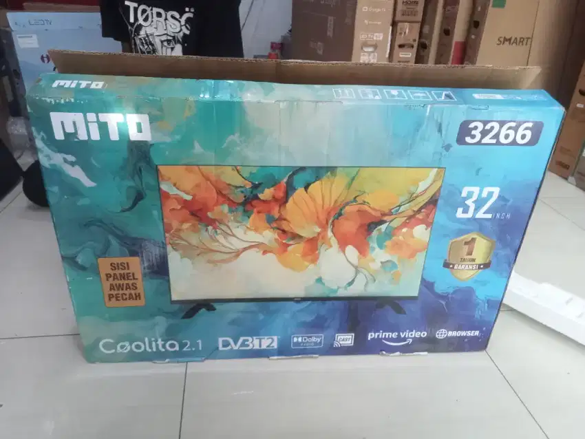 Tv LED mito smart 32in kondisi bekas seperti baru (5462)