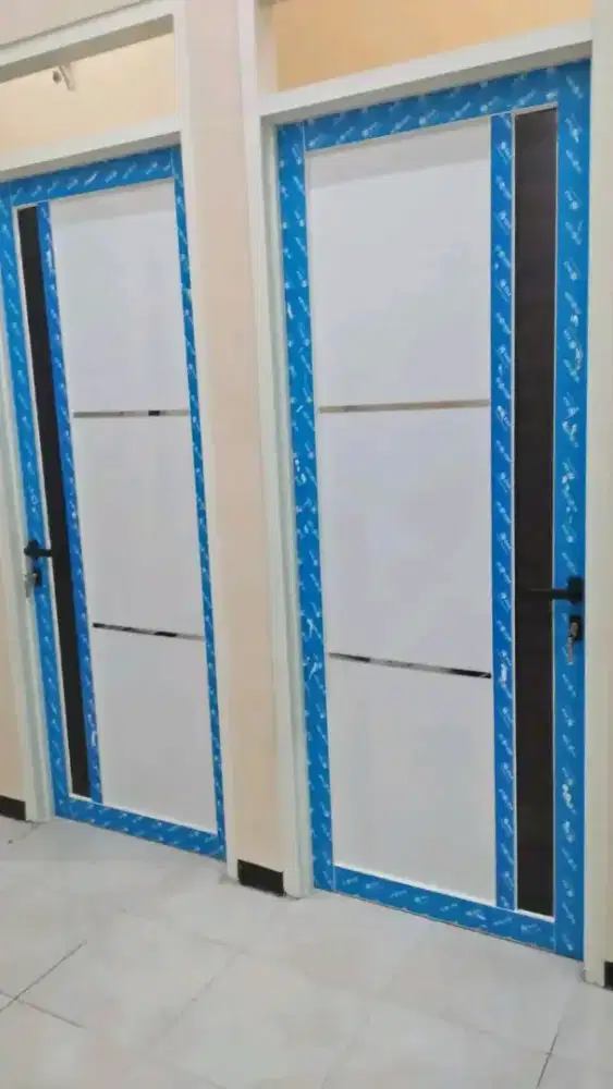 Pintu Motif + kusen Aluminium 4 incn