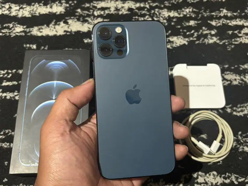 iPhone 12 Pro 256Gb Pasific Blue Beacukai Fullset No Minus Mulus