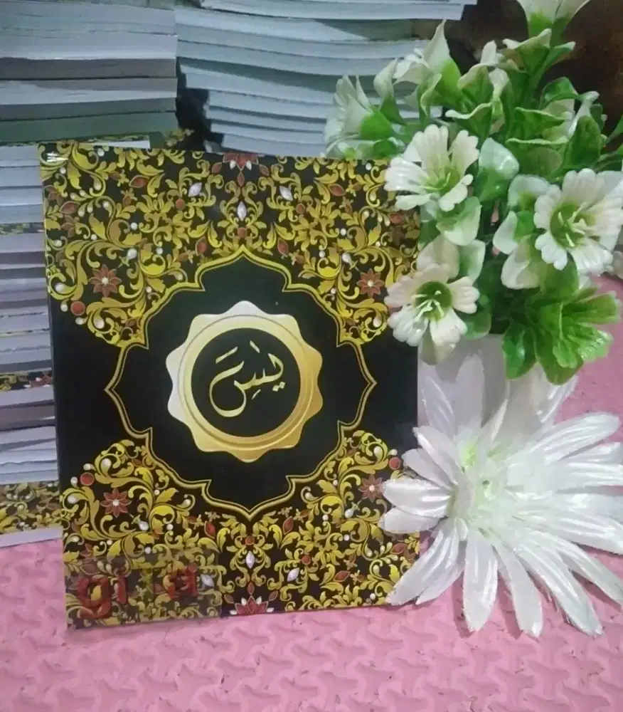 Buku yasin tahlil motif white flower