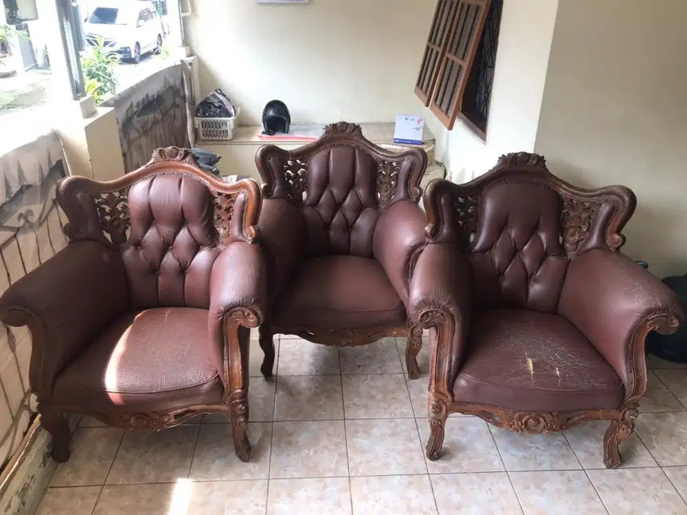 Sofa kursi kayu jati asli