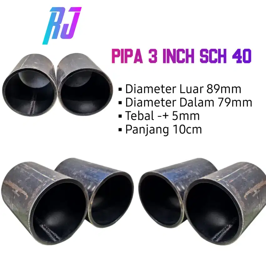 Pipa besi 3 inch panjang 10 cm