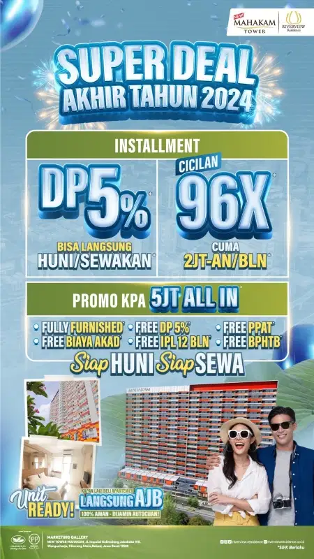 cukup bayar 5jt bisa punya apartemen siap huni