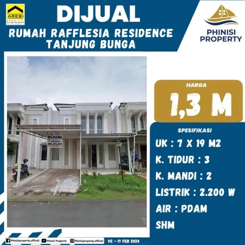 DIJUAL RUMAH MURAH DI RAFLESIA TANJUNG BUNGA