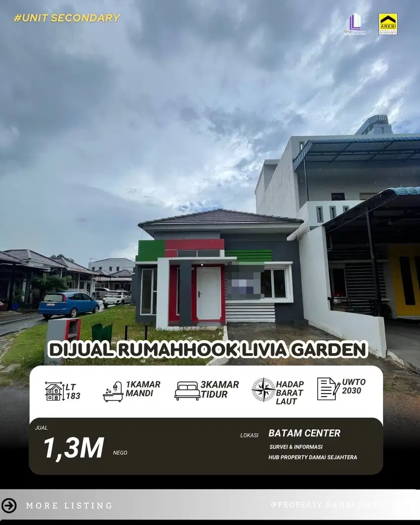 Dijual Rumah Hook Livia Garden Mitra Raya Batam Center