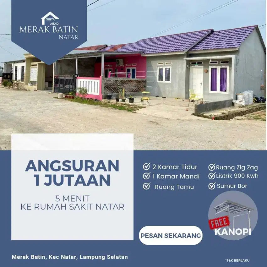 Rumah subsidi di Natar dekat Kampus Unila